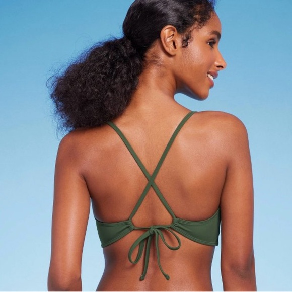 2/$25 NWT Shade & Shore Bikini Top - Dark Green - Size 34 C - Picture 6 of 7